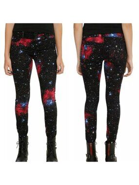 Blackheart Galaxy Print Super Skinny Jeans Pants Women's Junior's Size 5